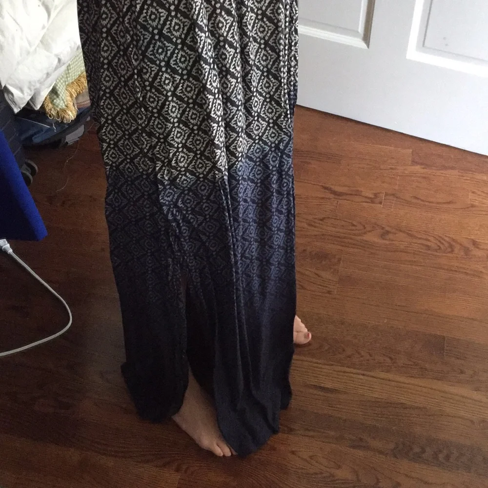 Blue strapless printed maxi dress - Picture 4 of 6